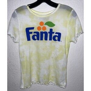 Coca Cola Fanta Tie Dye T-Shirt Junior Women Sz XL Yellow
